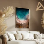 poster plage aerienne bleu salon.webp