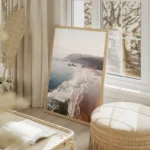 poster plage ensoleillee salon beige.webp