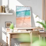 poster plage turquoise bureau.webp