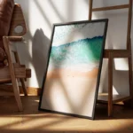 poster plage turquoise encadre.webp