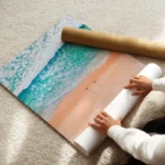 poster plage turquoise enroule.webp