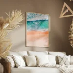poster plage turquoise salon.webp