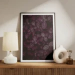 poster plante a feuilles violettes meuble.webp