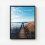 poster pont en bois bord de mer avec cadre.webp