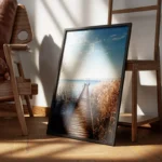 poster pont en bois bord de mer encadre.webp