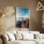 poster pont en bois bord de mer salon.webp