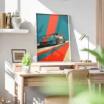 poster porsche gt3 minimaliste bureau.webp