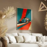poster porsche gt3 minimaliste salon.webp
