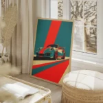 poster porsche gt3 minimaliste salon beige.webp