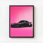 poster porsche noire minimaliste avec cadre.webp