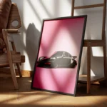 poster porsche noire minimaliste encadre.webp