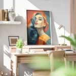 poster portrait femme colore bureau.webp