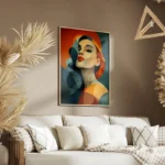 poster portrait femme colore salon.webp