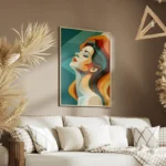poster portrait femme couleurs pastel salon.webp