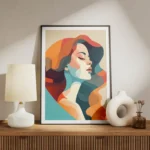 poster portrait femme pastel meuble.webp