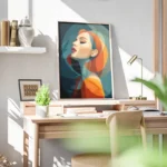 poster portrait femme stylise bureau.webp