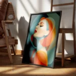 poster portrait femme stylise encadre.webp