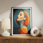 poster portrait femme stylise meuble.webp