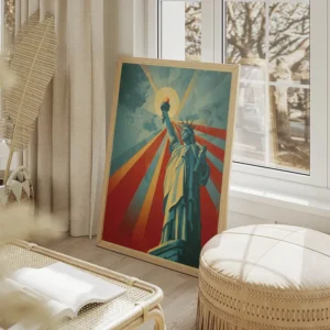 poster propagande retro futuriste 1950 salon beige.webp