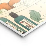 poster renard orange dans un bain fleuri lightpanel.webp