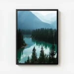 poster riviere turquoise et montagnes avec cadre.webp