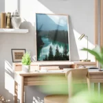 poster riviere turquoise et montagnes bureau.webp
