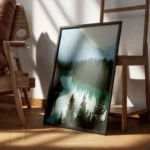 poster riviere turquoise et montagnes encadre.webp