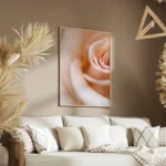 poster rose blanche douce salon.webp