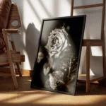 poster rose noire et blanche encadre.webp