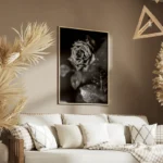 poster rose noire et blanche salon.webp