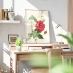 poster rose rouge bureau.webp