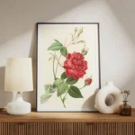 poster rose rouge meuble.webp