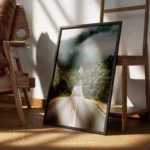 poster route entre arbres encadre.webp