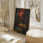 poster rue nocturne ambiance urbaine salon beige.webp