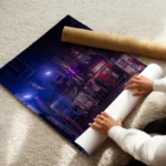 poster rue nocturne illuminee enroule.webp