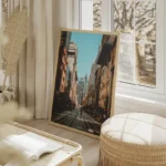 poster rue urbaine sydney salon beige.webp