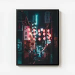 poster ruelle illuminee tokyo avec cadre.webp