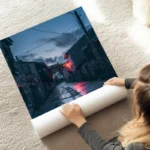 poster ruelle pavee dans une atmosphere romantique au sol.webp