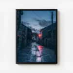 poster ruelle pavee dans une atmosphere romantique avec cadre.webp