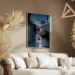 poster ruelle pavee dans une atmosphere romantique salon.webp