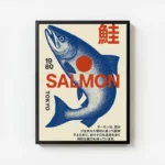 poster saumon vintage tokyo avec cadre.webp