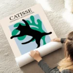 poster silhouette chat noir catisse au sol.webp
