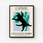 poster silhouette chat noir catisse avec cadre.webp