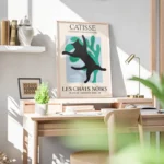 poster silhouette chat noir catisse bureau.webp