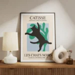 poster silhouette chat noir catisse meuble.webp