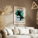 poster silhouette chat noir catisse salon.webp