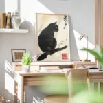 poster silhouette chat noire bureau.webp