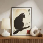 poster silhouette chat noire meuble.webp