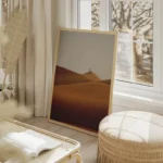 poster silhouette sur dunes de sable salon beige.webp