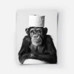 poster singe amusant avec rouleau de papier.webp
